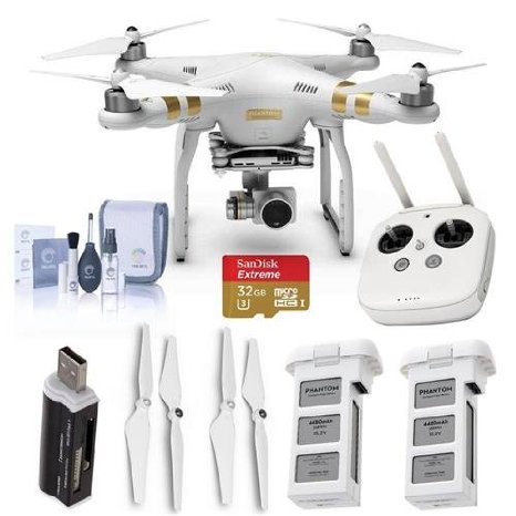 SSE DJI Phantom 3 Professional Quadcopter Drone with 4K UHD Video Camera Kit 8 Items