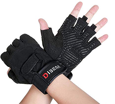 DIBEAR Workout Gloves for Women and Men, Suitable for Gym, Outdoor Sports, Mountain Climbing, Cycling, Training Gloves with Wrist Support,Microfiber Composition,