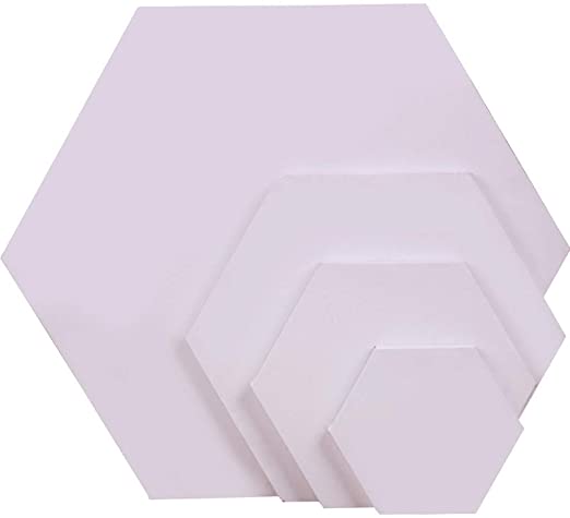 Hexagon Canvas Boards for Acrylic Painting - Cotton Canvas and Frames Set - Oil Paint Paper and Frame 2 Pieces Set - Ideal Art Kit DIY Gift for Kids and Adults (8")