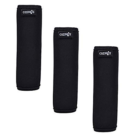 Cosmos Pack of 3 Black Color Extra Thick 5MM SBR Neoprene Handle Wraps/Grip / Identifier for Travel Bag Luggage Suitcase