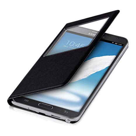 kwmobile Practical and chic FLIP COVER case with window for Samsung Galaxy Note 3 Neo in black