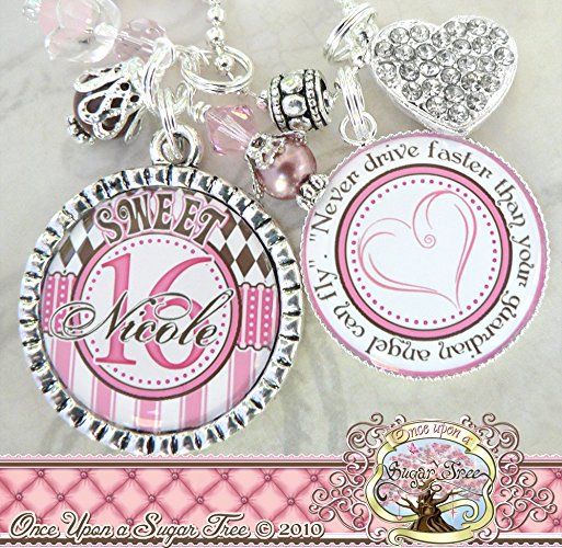 Sweet 16 Gifts, Personalized Sweet 16 Necklace (or Sweet 16 Keychain)