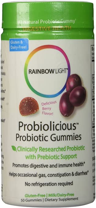 Rainbow Light Probiolicious Gummies, Natural Berry Flavor, 50 Count (2 Bottles)