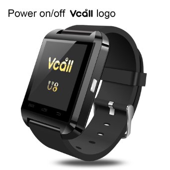 VCALL New U8 Bluetooth Smartwatch Smart Watch Wristwatch Long Battery Life Phone Mate for Samsung Huawei  Android Smart Cell Phones - Black