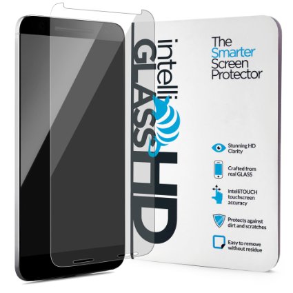 Droid Turbo 2 intelliGLASS HD - The Smarter Droid Glass Screen Protector by intelliARMOR To Guard Against Scratches and Drops. HD Clear With Max Touchscreen Accuracy.