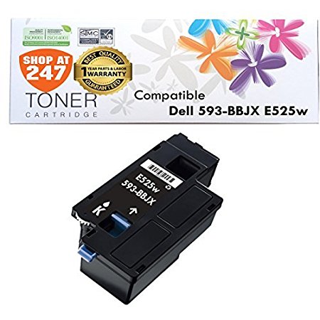 Shop At 247 [High Yield 2000 Pages] (Dell 593-BBJX) New Compatible Black Toner Cartridge for Dell E525w Color Multifunction Printer E525w