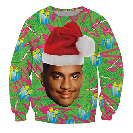 KSJK Unisex Funny Print Ugly Christmas Sweater Jumper
