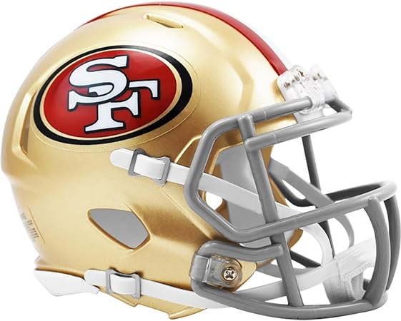 San Francisco 49ers Current Riddell Speed Mini Football Helmet - New in Riddell Box