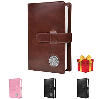 Single AA Big Book Cover | Medallion Holder | by Galileo | Perfect Gift | Alcoholics Anonymous (Plain/Coin Pocket/Brown)