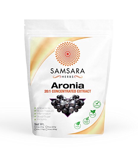 Aronia Berry Extract Powder 20:1 Concentration - Chokeberry (4oz / 114g) Immunity, Circulation, Antioxidants, Anti-inflammatory Supplements