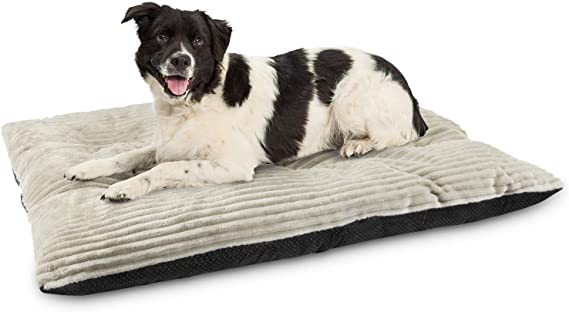 JOEJOY Dog Bed Crate Pad Mat, Machine Washable 24/30/36/42 Inch Ultra Soft Short Plush Puppy Bed for Large Medium Small Dogs and Cats Sleeping Calming Mattress Durable Anti-Slip Pet Cushion