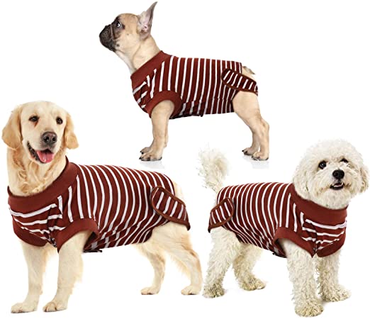 Recovery Suit for Dogs Cats After Surgery, Recovery Shirt for Male Female Dog Abdominal Wounds Bandages Cone E-Collar Alternative, Anti-Licking Pet Surgical Recovery Snuggly Suit, Soft Fabric Onesie