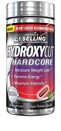 Hydroxycut Hardcore Weight Loss and Energy Supplement, Delivers Extreme Energy & Maximum Intensity, 60 Count