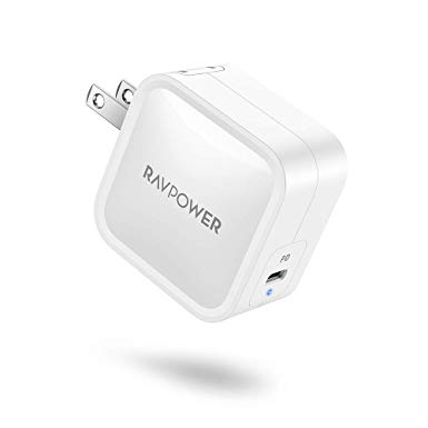 USB C Charger, RAVPower 61W Wall Charger PD 3.0 [GaN Tech] Type C Fast Charging Power Delivery Foldable Adapter, Compatible with iPhone 11/Pro/Max, MacBook Pro/Air, Ipad Pro 2018 and More (White)