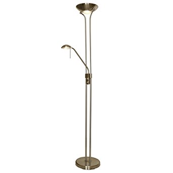 Trident Robson Father And Child Floor Lamp, Antique Brassed