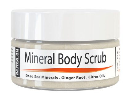 Dead Sea Salt Scrub By Derma-nu - Exfoliate Face, Body & Hands - Body Scrub Cleanses, Detoxifies and Mineralizes - Leaves Skin Soft and Smooth - Treatment for Psoriasis and Eczema Remedies - 8oz