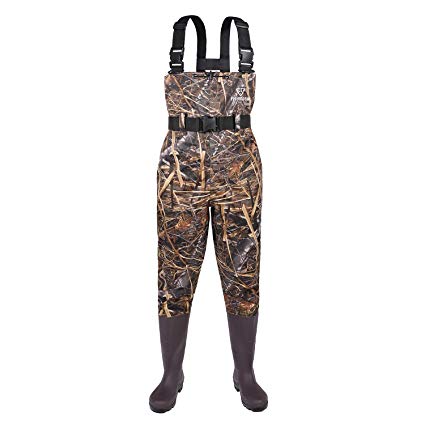 FISHINGSIR Fishing Chest Waders for Men with Boots Mens Womens Hunting Bootfoot Waterproof Nylon and PVC with Wading Belt