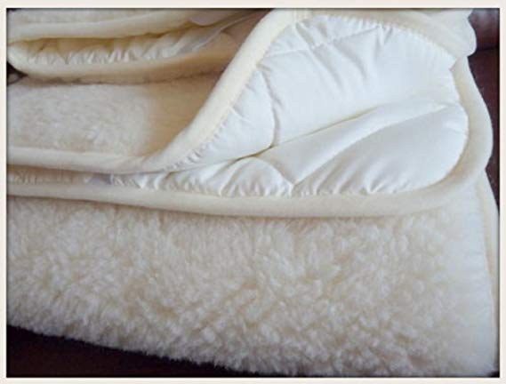Luxury & Warm ! Reversible Mattress Topper/Pads, 100% Merino Wool Underblanket (King 79"x79")