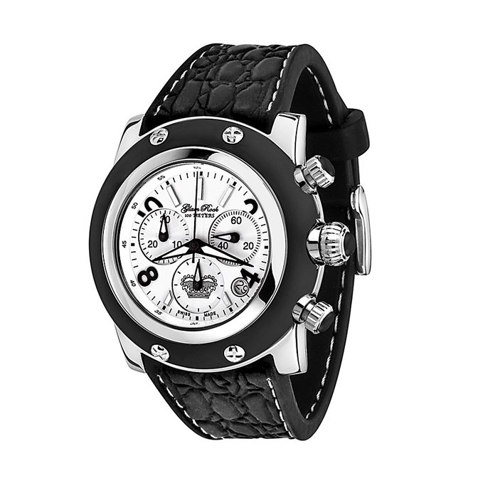 Unisex GR11105 Miami Collection Chronograph Stainless Steel and Black Rubber Watch