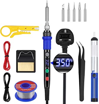 Vastar Soldering Iron Kit, 90W Welding Tools with Digital LED Display,Adjustable Temperature 80°C- 480°C, Automatic Sleeping for Welding