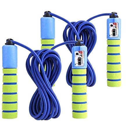 KINGSOO Jump Rope Kids, 2 Pack Lightweight Skipping Rope,Adjustable Speed Rope for Women Men Adult-Foam Grips Handles Boxing, MMA, Fitness, Workout, Crossfit