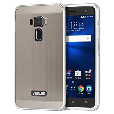 ASUS ZenFone 3 Case, Ranyi [Brushed Metal Series] Luxury Aluminum Metal Bumper Detachable   Smooth Brushed Hard Back 2 in 1 Cover [Slim & Thin] Case for ASUS ZenFone 3 ZE552KL (5.5 inch), silver