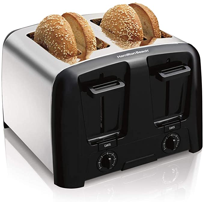 Hamilton-Beach 24614Z Cool-Wall 4 Slice Toaster, Chrome/Black