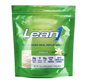 Lean 1 (Vanilla, 43 Servings): Fat-Burning Whey Protein Isolate Meal Replacement, Protein Shake & Appetite Suppressant by Nutrition 53