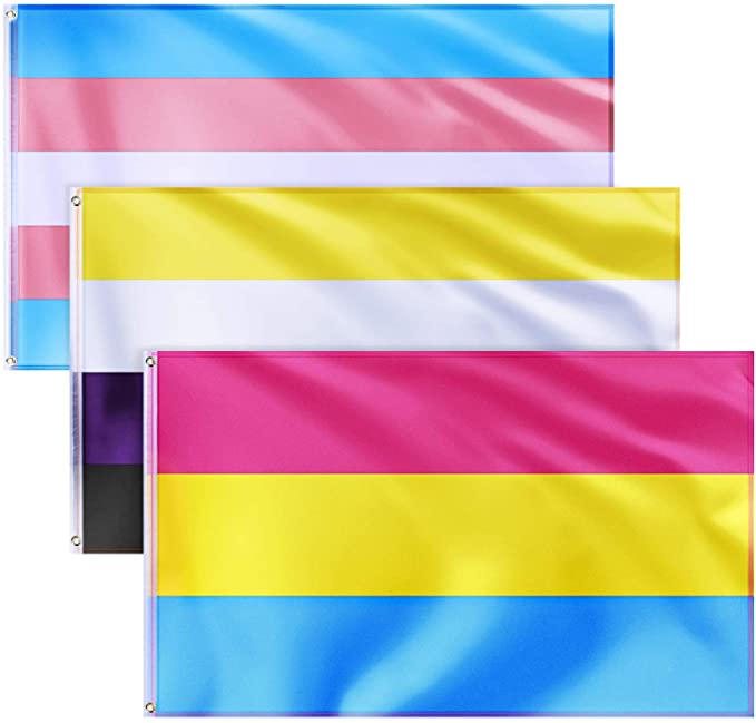 Tatuo 3 Pieces Non-Binary Flag, Pride Flag, Double Stitched Flag, Colorful Banner with Brass Flag Grommets for Decoration, 3 x 5 Ft