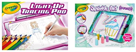 Crayola Light Up Tracing Pad Pink, Gifts for Girls & Boys, Age 6, 7, 8, 9 & Sprinkle Art Shaker, Rainbow Arts and Crafts, Gifts for Girls & Boys, Ages 5, 6, 7, 8