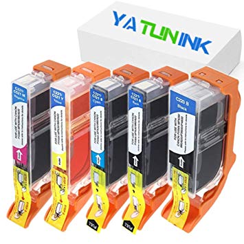 YATUNINK Remanufactured Ink Cartridge Replacement for Canon PGI-220 CLI-221 Inkjet Cartridge Combo with New Chip One Each of PGI220 Black CLI221 Black Cyan Magenta Yellow（5 Pack）