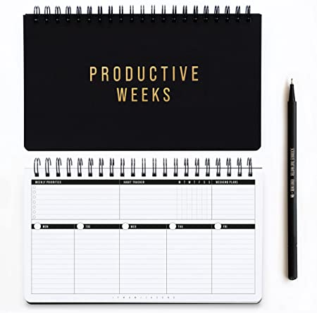 WEEKLY PLANNER for 2023 (Undated) PAD | Desk Planner / Work Diary “Productive Weeks” by Scribbles That Matter | Yearly personal organiser | Daily planner for both men and women | Habit tracker