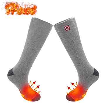 Autocastle Electric Heated Socks,Rechargeable Battery Powered Heating Socks Men Women,Sports Outdoors Winter Warm Socks Kit Chronically Cold Feet,Camping Hiking Climbing Foot Warmer
