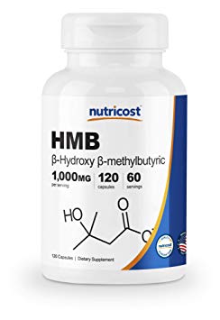 Nutricost HMB (Beta-Hydroxy Beta-Methylbutyric) 1000mg (120 Capsules) - 500mg Per Capsule, 60 Servings - Gluten Free and Non-GMO