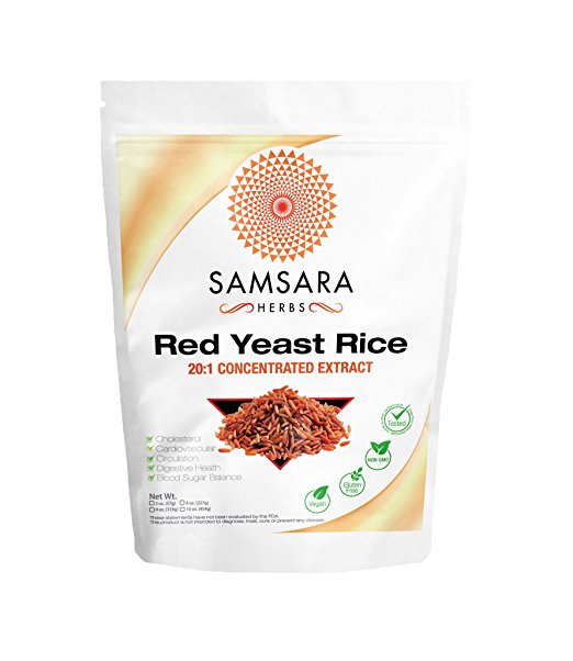 Red Yeast Rice Extract Powder - 20:1 Concentrated Extract - (2oz / 57g) POTENT, ORGANIC, CONCENTRATED (Equivalent to 570 x 500mg Raw Capsules)