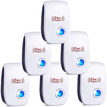 Bocianelli Ultrasonic Pest Repeller 6 Packs,pest Repeller Plug in pest Repellent, Most Effective Indoor Repellent for Children and Pets Safe,Anti Mouse, Ant, Mosquito, Cockroach Control