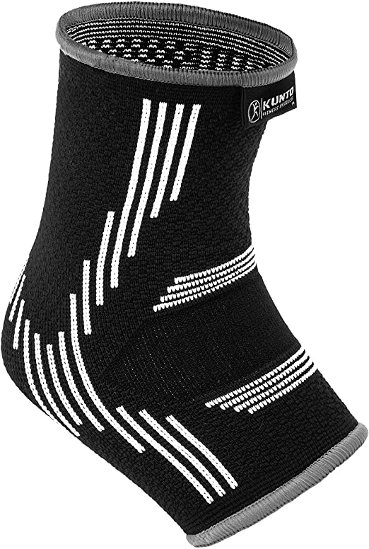 Kunto Fitness Ankle Brace Compression Support Sleeves (1 Pair) for Joint Pain, Achilles Tendon, Plantar Fasciitis, Swelling Relief, Injury Recovery