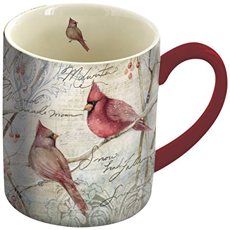 LANG - 14 oz. Ceramic Coffee Mug - "Cardinal Pair", Artwork by Susan Winget -  Winter Birds