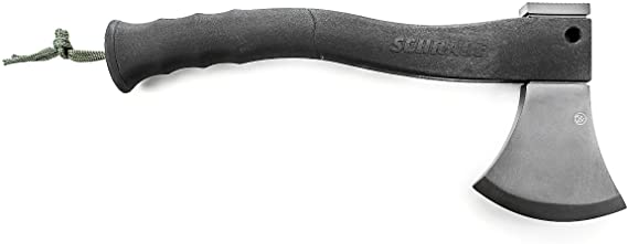 Schrade SCAXE2 11.8in Stainless Steel Small Axe with 3.8in Blade and Glass Fiber PA and TPR Rubber Handle for Outdoor Survival Camping and Everyday Tasks