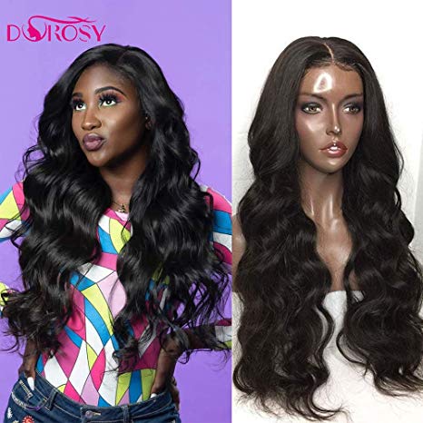 Dorosy Hair 360 Lace Frontal Wigs Free Part Body Wave Human Hair Brazilian Remy Hair Wigs Wet Wavy Lace Wigs Pre Plucked with Baby Hair(22inch with 180% density)
