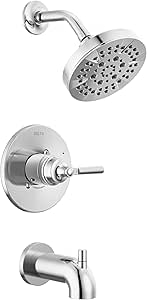 Delta Faucet Saylor 14 Series Chrome Tub and Shower Faucet Combo, Bathtub and Shower Trim System, Shower Trim Kit, Bathtub Faucet Set, Shower Tub Faucet, Chrome T14435 (Valve Not Included)