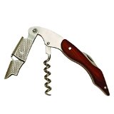 Waiters Corkscrew by True Fabrications - Natural Wood and Stainless Steel All-in-one Corkscrew Bottle Opener and Foil Cutter