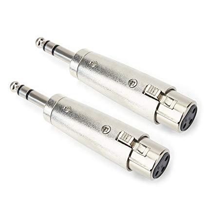 TISINO 1/4 Inch TRS to XLR Female Adapter, Quarter Inch Stereo to Female XLR Converter Balanced Audio Connector - 2 Pack