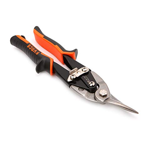 YUNAWU Cutting Scissors Hand Tool Straight Curved Aviation Tin Snip Sheet Metal Shear (2# Right Elbow)