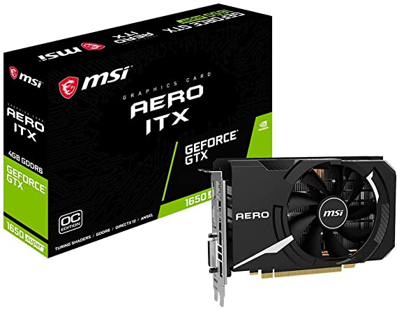 MSI Gaming GeForce GTX 1650 Super 128-Bit HDMI/DP/DVI 4GB GDRR6 HDCP Support DirectX 12 Single Fan VR Ready OC Graphics Card (GTX 1650 Super Aero ITX OC) (GeForce GTX 1650 Super AERO ITX OC)