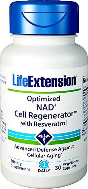 Life Extension Optimized Nad  Cell Regenerator with Resveratrol, 30 Vegetarian Capsules