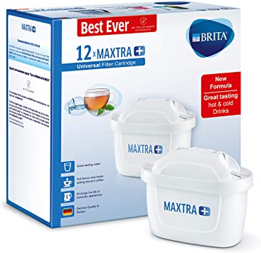 BRITA MAXTRA   Replacement Water Filter Cartridges , Compatible with all BRITA Jugs - Reduce Chlorine , Limescale and Impurities for Great Taste - Pack of 12