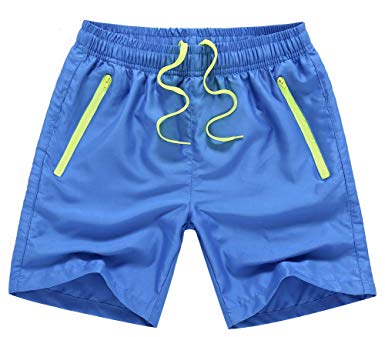 MADHERO Men Swim Trunks with Zipper Pockets Quick Dry Bathing Suits Mesh Lining