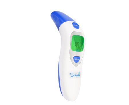 Simplife Dual Mode Forehead and Ear Clinical Digital Thermometer Best to Read Monitor Fever Temperature in 1 Second Clinical Professional Thermometers