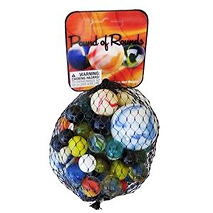 Mega Marbles Pound of Rounds - 64 Assorted Marbles